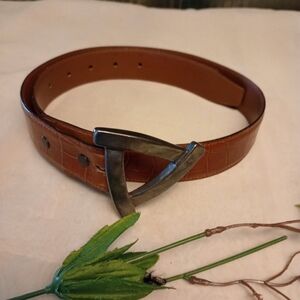 Simon Bebber Brown Leather Belt for Women 37 inch Medium